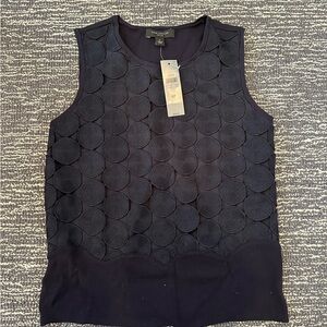 Ann Taylor Navy Textured Tank Top